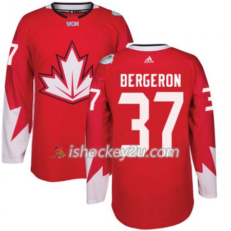 Canada Trøje Patrice Bergeron 37 2016 World Cup Rød